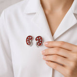 Pair Of Kidneys Delicate Charms Kidney Earrings Kidney enamel pin. Nephrology urology kidneys