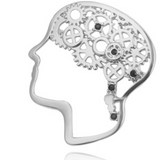 Delicate Charms Genius At Work psychiatrist therapist gift pin idea Psychology gift Psychiatrist brooch Sterling Silver Psychiatry jewellery pin badge On lapel medical jewelry Psychologist gifts