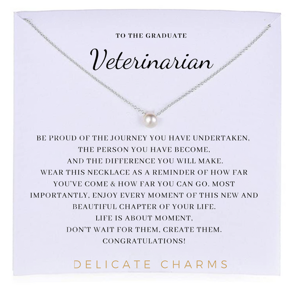 Delicate Charms Veterinarian gift graduation gift vet gift meaningful necklace