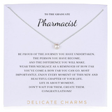 Delicate Charms Pharmacist graduation gift  card pearl Pharmacist Gifts for Women gift pharmacist gift pharmacist PharmD graduation meaningful necklace