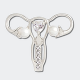 Delicate Charms Health Care Pins, Uterus Pin, Women's Reproductive Organs Female Body Biology Eggs Doctor Nurse Gyno Gift Idea