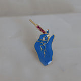 Delicate Charms Syringe pin blue gloved hands Medical Gifts - Nurse gifts - Doctor Gifts Nurse Jewelry-Medical Student Gift MD gift