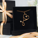 Delicate Charms Dangling heart stethescope necklace delicate charms