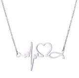 Delicate Charms EKG Cardiologist Gift EKG Heartbeat Cardiology Medical Nursing Graduation Medical student gift, Pulse necklace for Doctor Sinus Rhythm EKG DR Sound wave