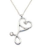 Delicate Charms Crystal heart graduation pre med pa nurse gift neckalce