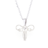 Delicate Charms Uterus Ovary Pendant Necklace, Medical Symbol Female Organ Gynecologist Nurse Gift Jewelry Uterus Ovary Pendant Necklace