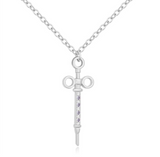 Delicate Charms Syringe Necklace Medical Syringe Charm Necklace Syringe Needle Charm Necklace Medical Student Gift Doctor Gift