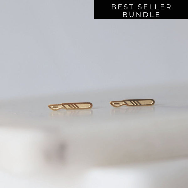 Delicate Charms Surgery Scalpel Earrings Surgeon Residency Graduation Medical Surgeon Gift Necklace Surgeon graduation Scalpel  Surgeons Cut earrings