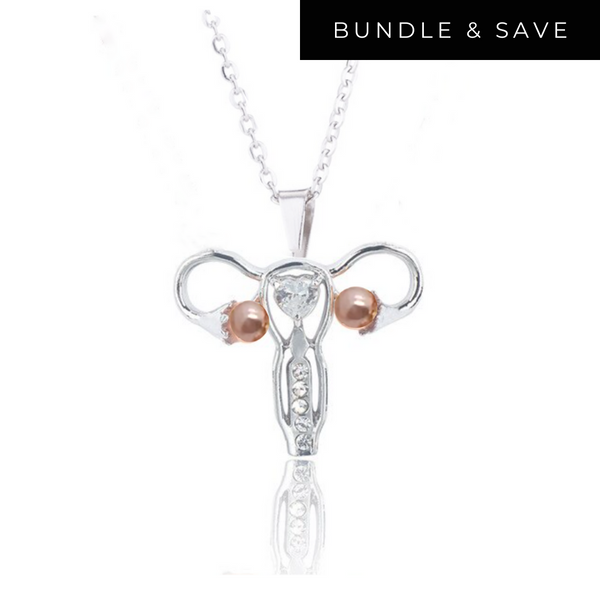 Delicate Charms Uterus Ovary Pendant Necklace, Medical Symbol Female Organ Gynecologist Nurse Gift Jewelry Uterus Ovary Pendant Necklace