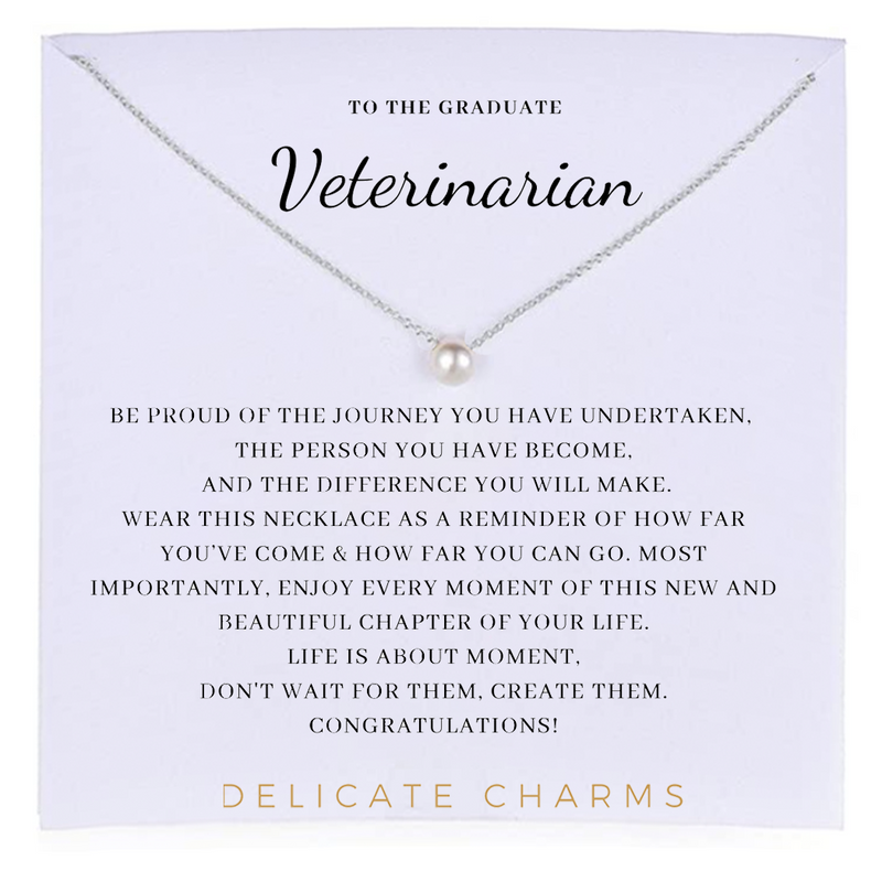 Delicate Charms Veterinarian gift graduation gift vet gift meaningful necklace