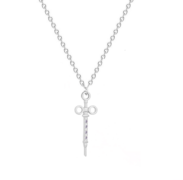  Delicate Charms Syringe Necklace Medical Syringe Charm Necklace Syringe Needle Charm Necklace Medical Student Gift Doctor Gift