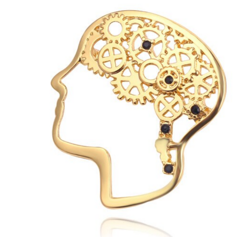  Delicate Charms wheels turning pin unique gift idea genius geeky nerd gift Neurology,Psychologist, Psychiatrist Brain PIN Brooch