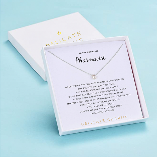 Delicate Charms Pharmacist graduation gift  card pearl Pharmacist Gifts for Women gift pharmacist gift pharmacist PharmD 