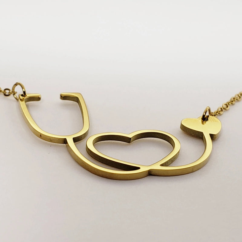 Delicate Charms stethoscope necklace gold graduation medical