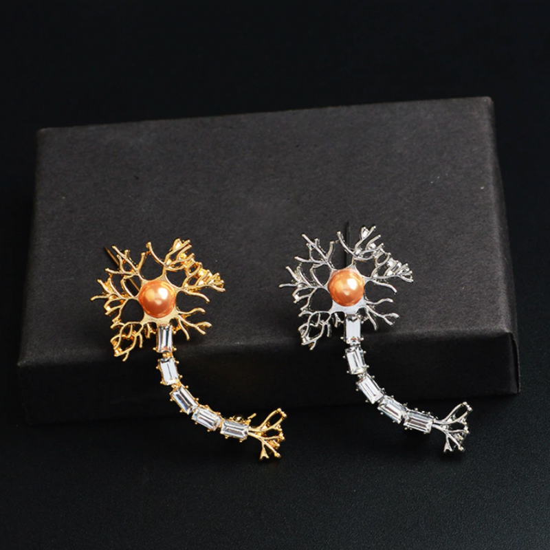  Delicate Charms Neuron Tissue Molecular Gene Modeling Brooch Pin for Medical Scientist Gifts