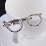 Delicate Charms Eye Glasses Tie Clip Set Colored Cool Funny Tie Bars for Men