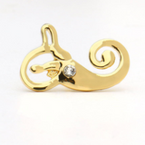  Delicate Charms Anatomical Inner Ear with Crystal Brooch Pin Otolaryngology Medical Brooch