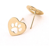 Delicate Charms Vet caduceus posts Vet studs Vet gifts Caduceus jewelry Veterinarian Tech Paw print