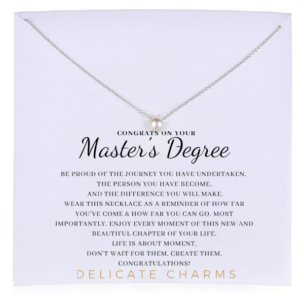  Delicate Charms Masters Degree Graduation Gift card Graduation Necklace Graduation Gifts for Her,  Graduation Gift for Daughter  meaningful necklace