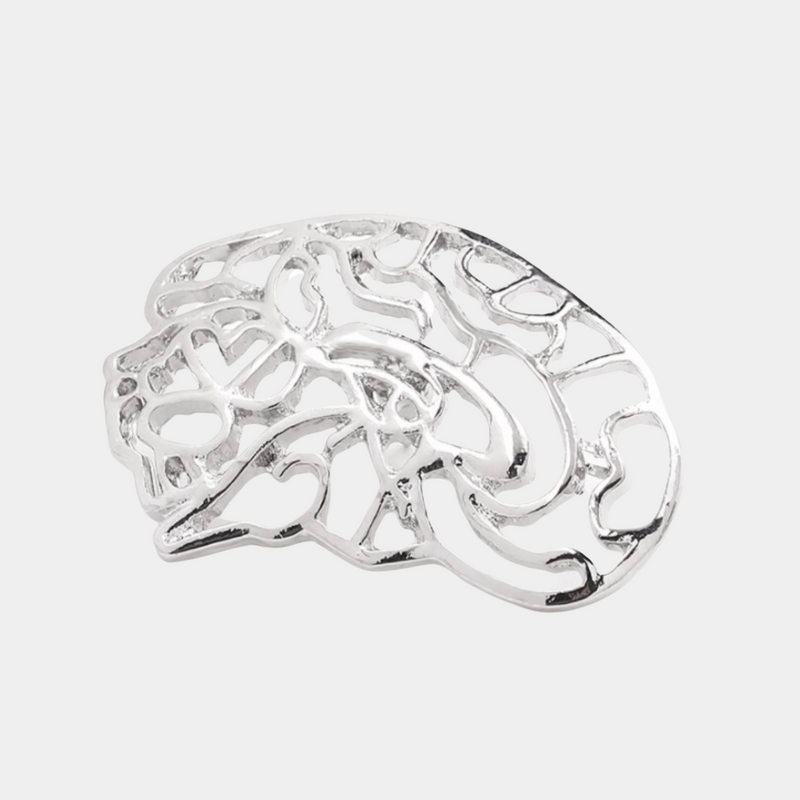  Delicate Charms Brain Pin Badge, Brain Brooch, Pin Badge, Brain,