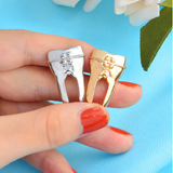 Delicate Charms Golden tooth pin - Tooth pin - Dentist pin - Pin for dentists - Medical care pin - Dentistry pin - Small Gift silver