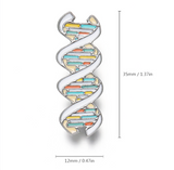 3D DNA Double Helix by Delicate Charms Science Themed Jewelry, Multicolored biology science DNA Helix
