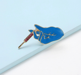 Delicate Charms Syringe pin blue gloved hands Medical Gifts - Nurse gifts - Doctor Gifts  Nurse Jewelry-Medical Student Gift MD gift