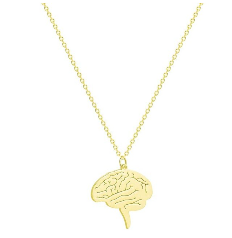 Small Sterling Silver Brain Necklace, Human Brain, Anatomical Jewelry, Delicate Charms Gold necklace
