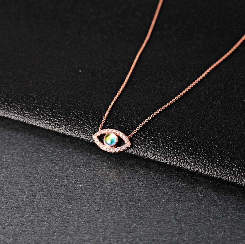 Delicate Charms Gold Evil Eye Necklace - 925K Sterling Silver, Gold Filled and Rose Gold Filled Evil eye Necklace -Evil eye Rose Gold