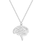 Delicate Charms Brain Pendant Necklace Choker Medical Neuron Science Jewelry Birthday Gift for Women Girls Fashion Doctors Accessories