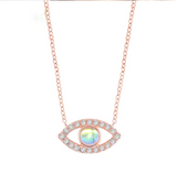 Delicate Charms Opal Necklace Evil Eye Necklace / Opal Evil Eye Necklace