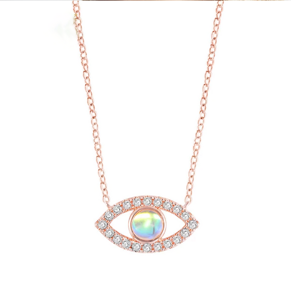 Delicate Charms Opal Necklace Evil Eye Necklace / Opal Evil Eye Necklace