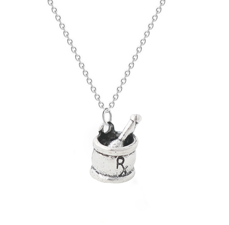 Delicate Charms Mortar and Pestle Pharmacy Charm Necklace Gift Pharmacy 